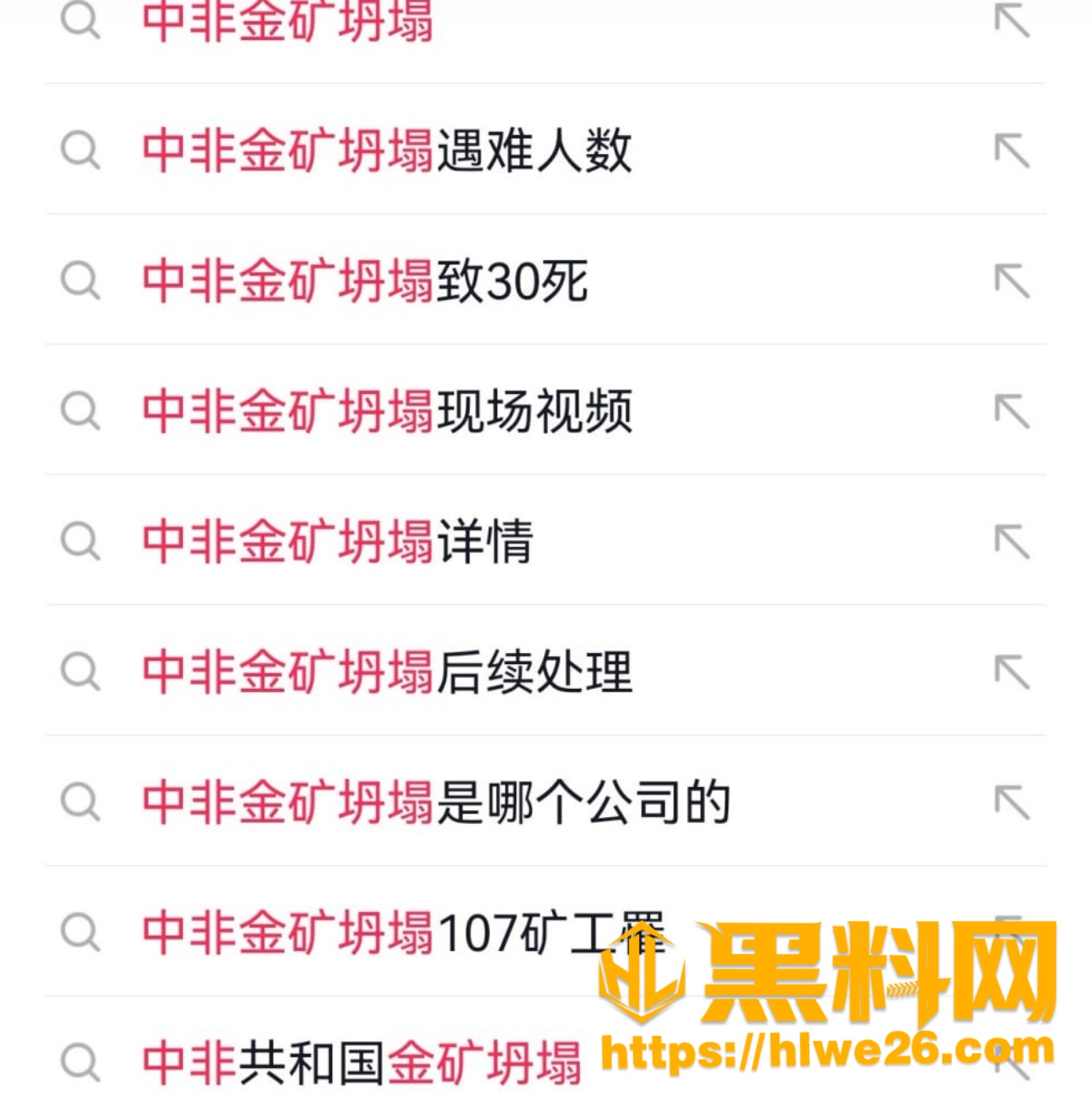 非洲金矿塌方现场