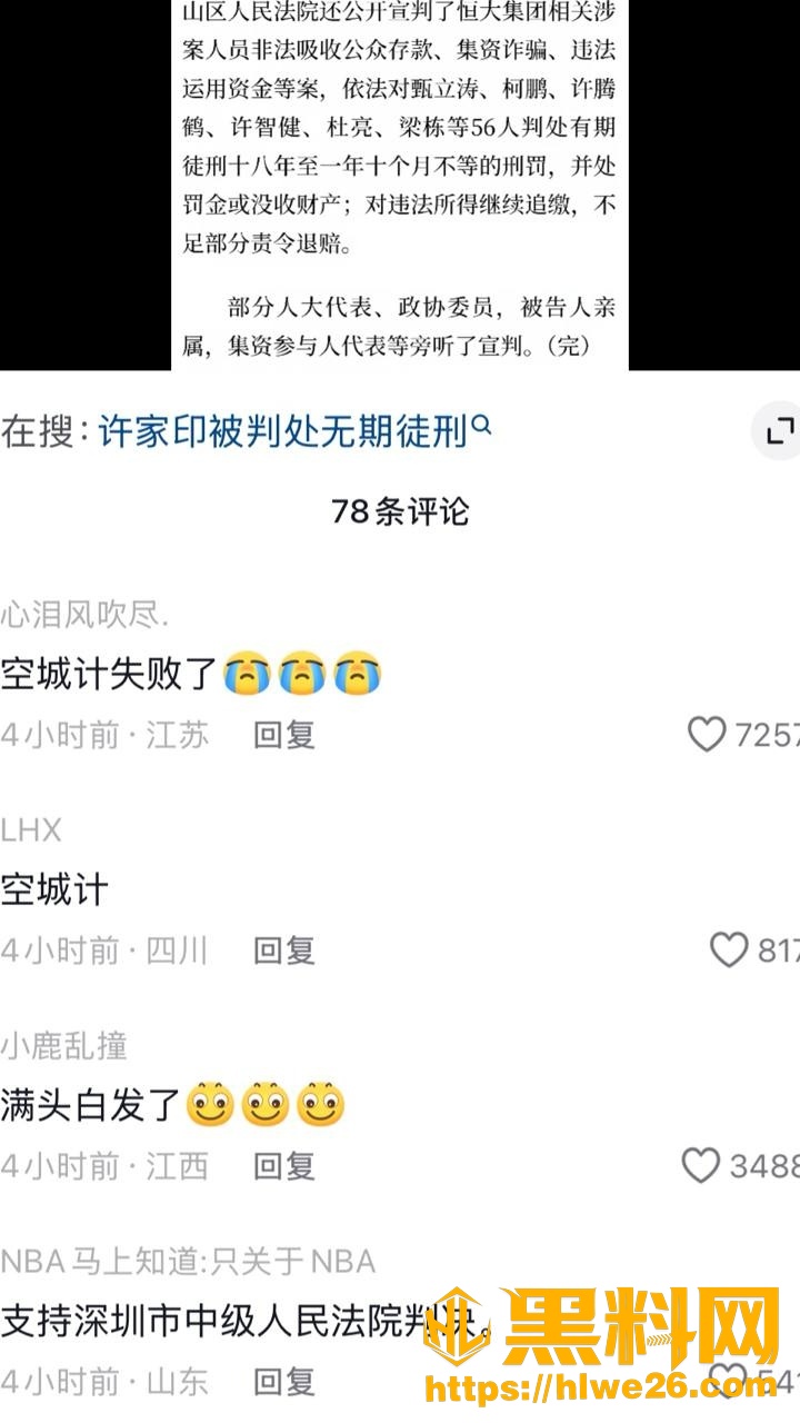 许家印无期徒刑4