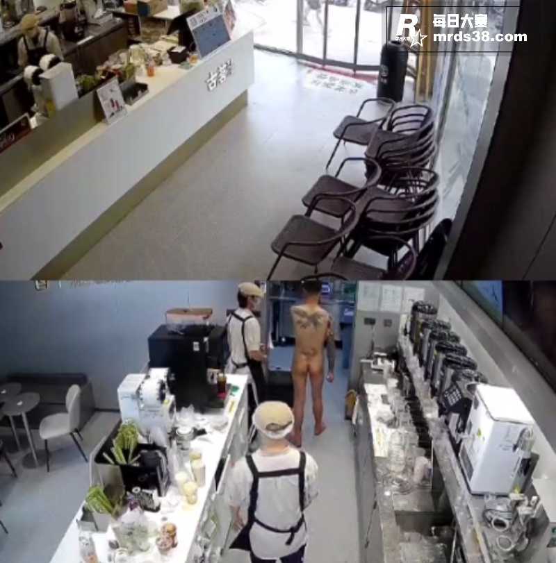 裸男持刀进入奶茶店 相关图片5