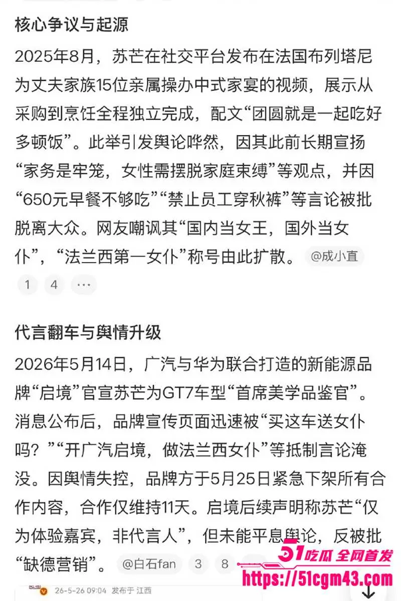 时尚前总裁 苏芒 精英言论遭批双标 广汽代言仅11天被砍 被讽法兰西第一女仆！ 图11