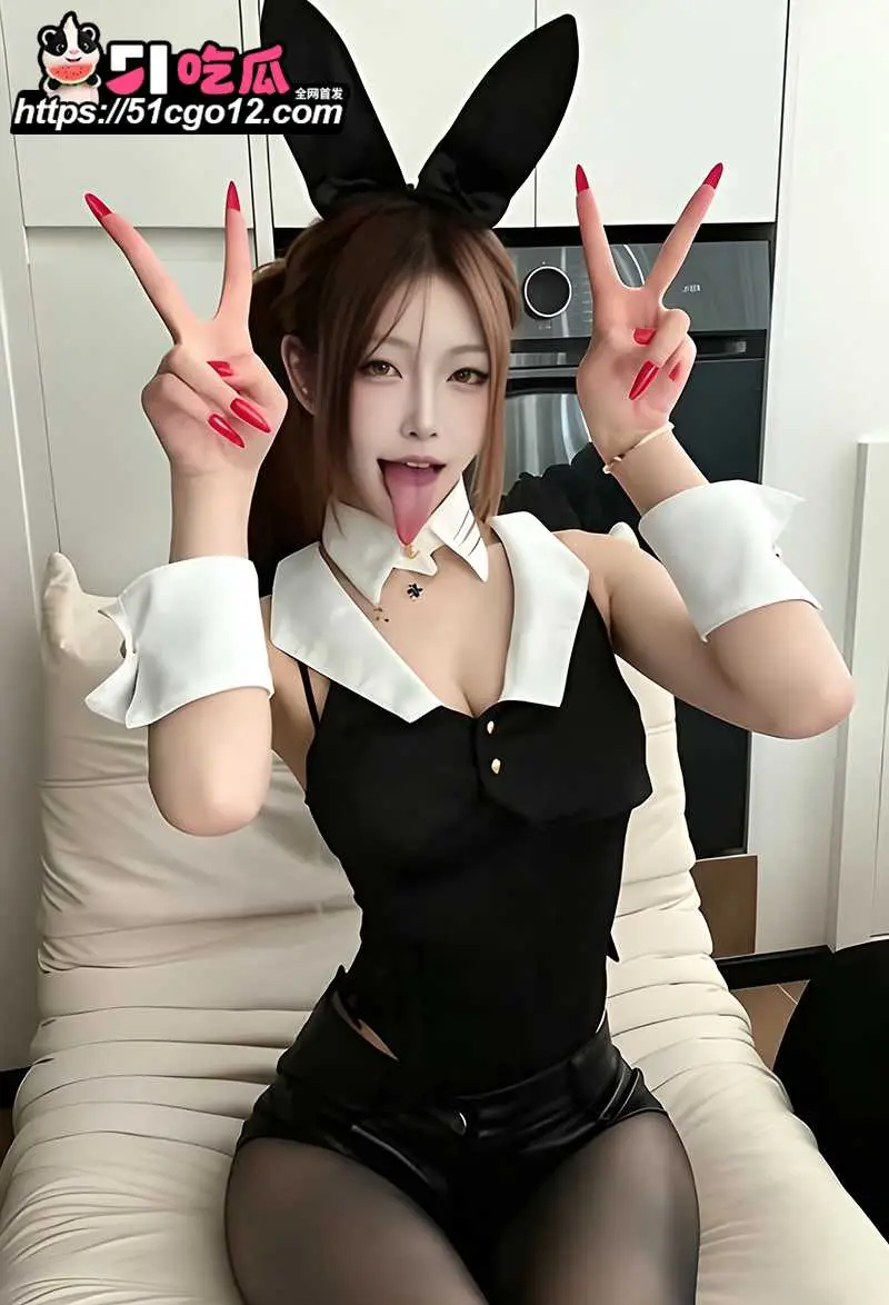 顶流网红 麻辣兔兔头 1V1骚舞私定 露奶黑丝齐逼辣裤 扭逼顶跨妩媚骚摇 图3