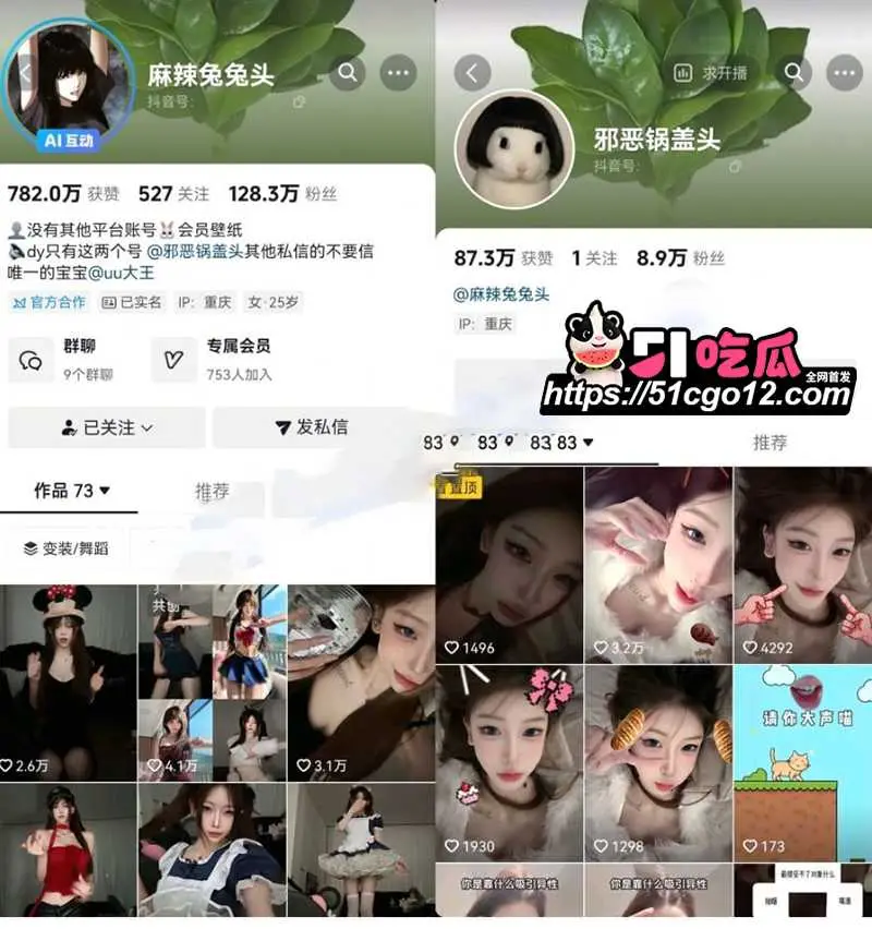 顶流网红 麻辣兔兔头 1V1骚舞私定 露奶黑丝齐逼辣裤 扭逼顶跨妩媚骚摇 图1