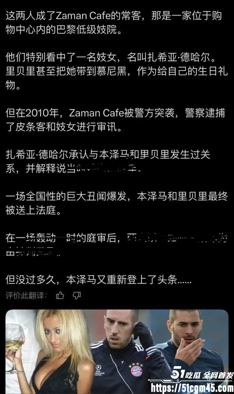法国国家队世界杯前最大丑闻 本泽马与里贝里招妓门炸穿球队 女主却成时尚女王! 图3