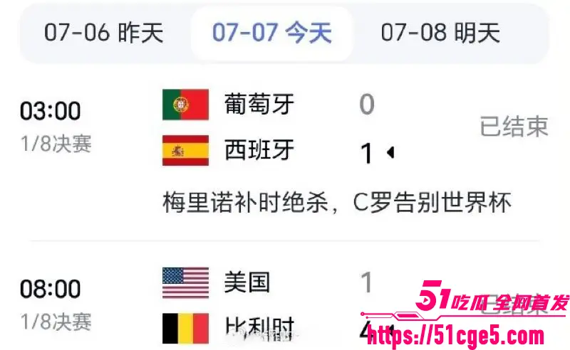 2026美加墨世界杯1/8决赛 葡萄牙0-1不敌西班牙 C罗六届世界杯之旅画上句号 图6