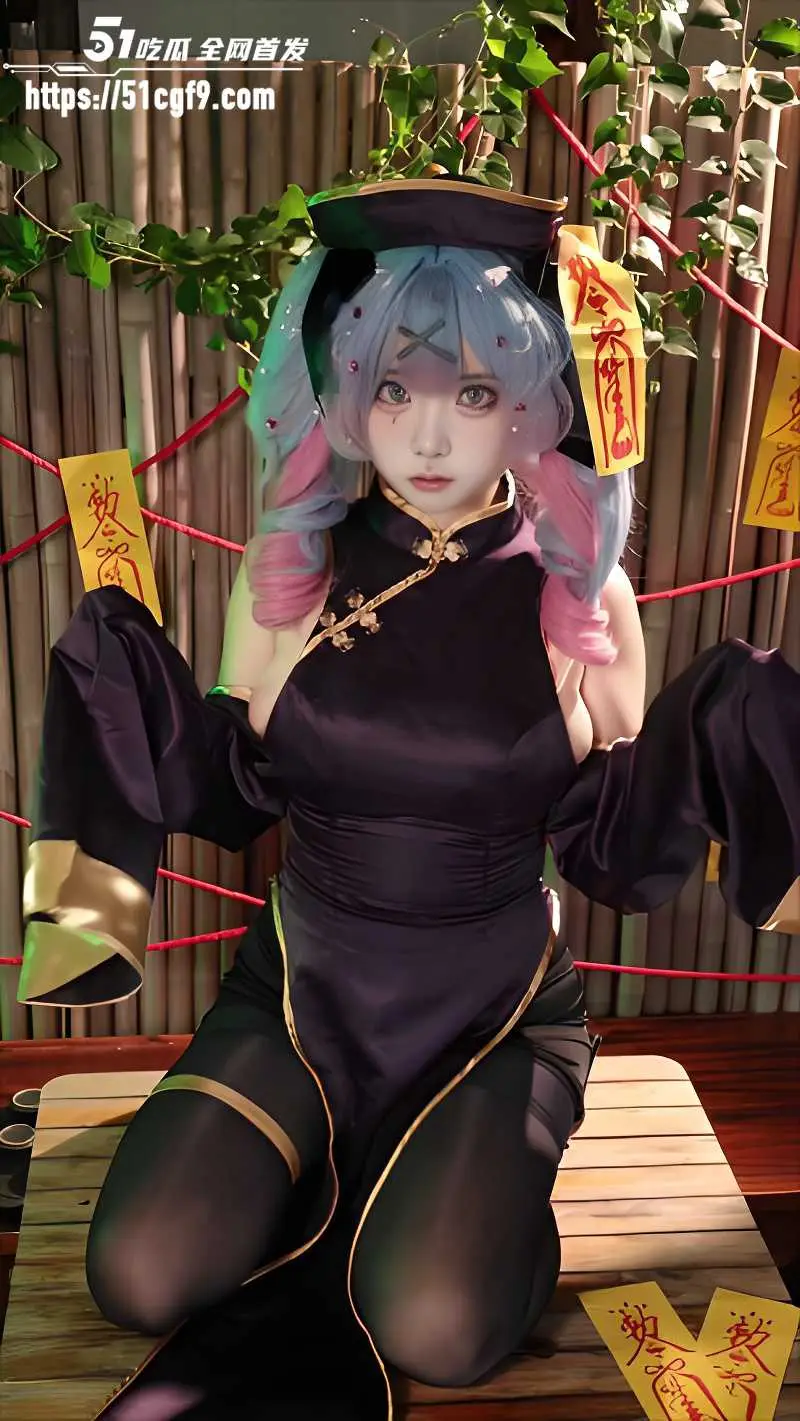 巨乳甜妹 筱田甜 cos僵尸娘写真 身穿黑丝制服白虎蜜穴诱惑 搔首弄姿魅惑撩人！ 图3