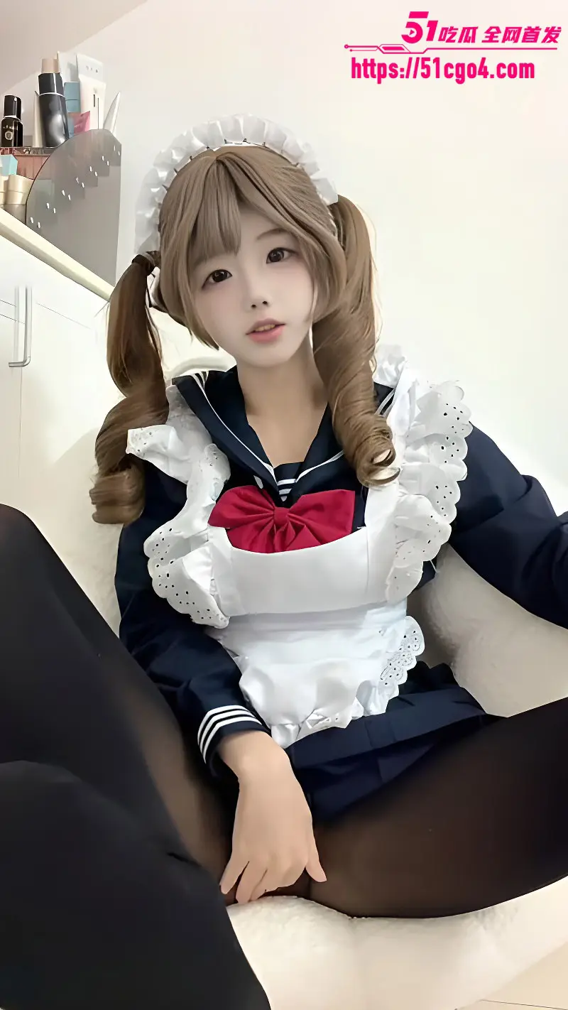 福利姬 小乖sama 可爱萌妹女仆装自慰 白虎美穴道具狂插 高潮淫水狂流 图1