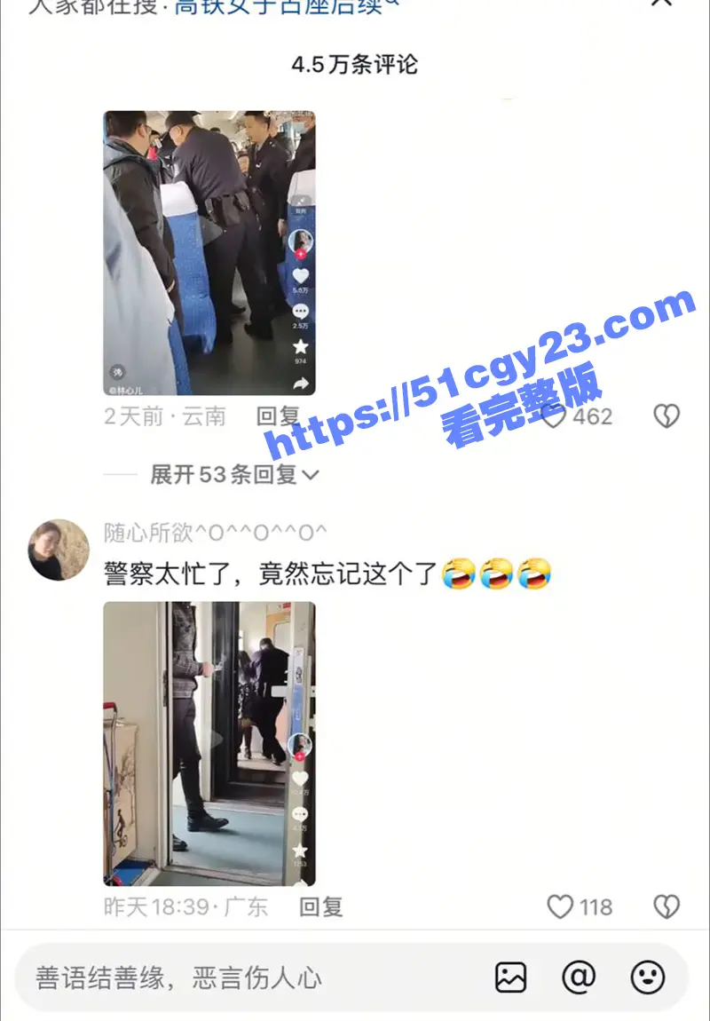 外表神似傅首尔的老仙女 高铁霸座 乘务人员劝说无效后 帽子叔叔们来正常执法却被喊 强奸！ 图5