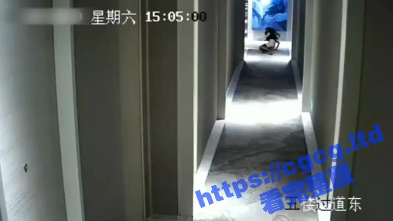 这是啥情况？酒店监控拍到女人赤裸下体跑出房间后再被全裸的男人强制抓回房间 图1