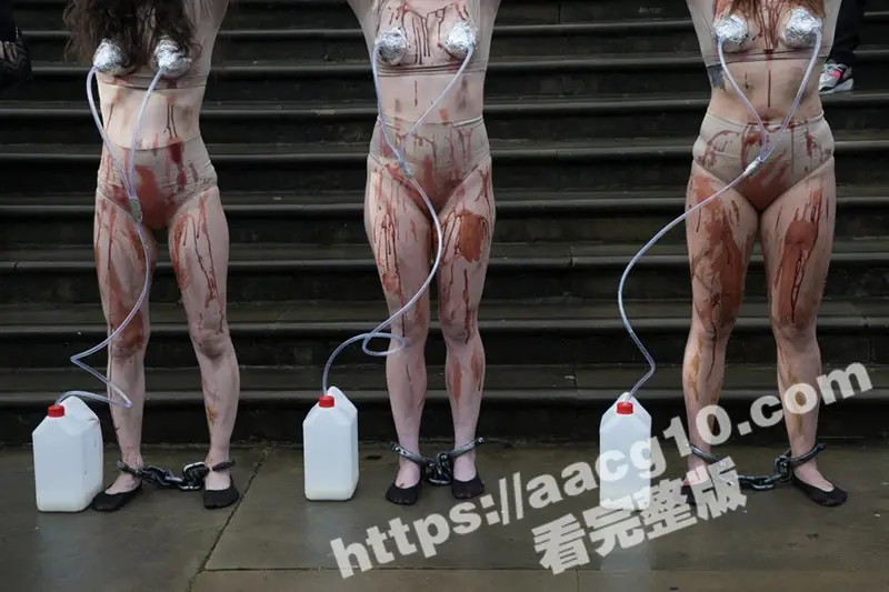 英国女权运动抗议牛奶生产不人道 各路美女自发齐刷刷穿戴挤奶器游街 号召饮用人奶而非牛奶 图4