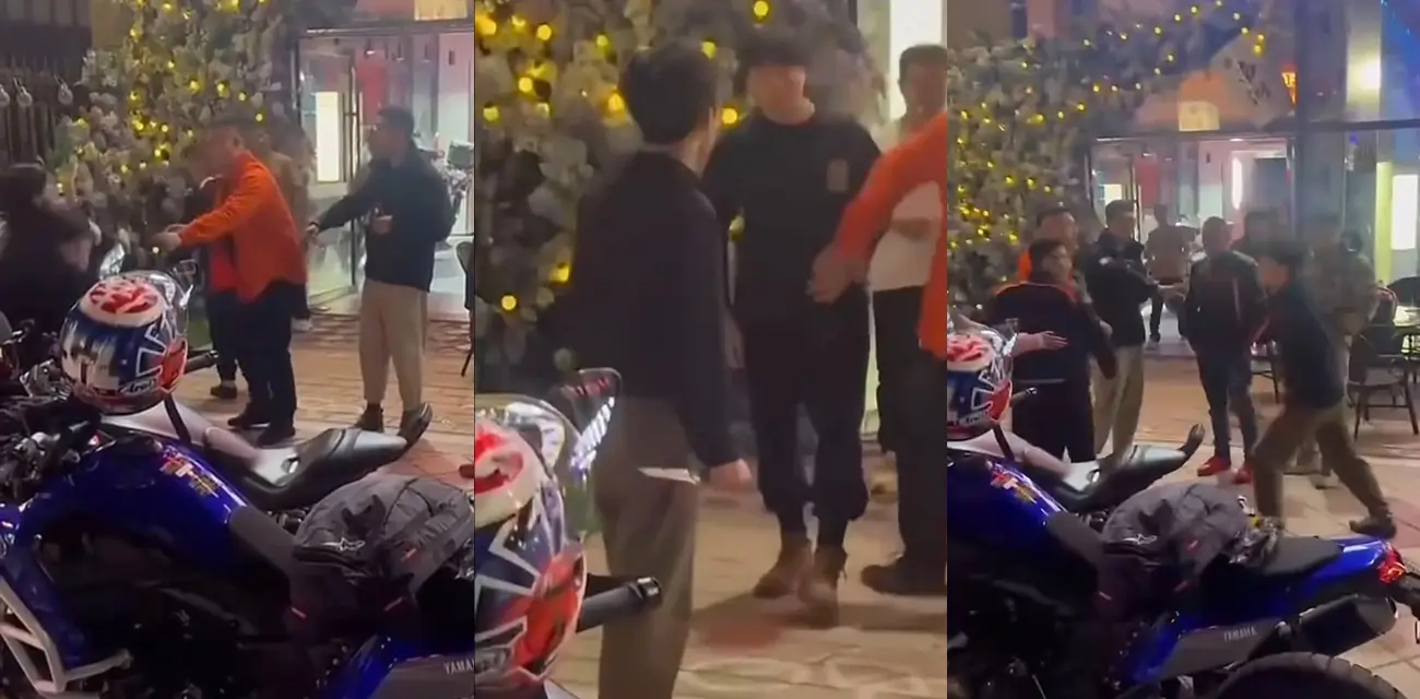 小米su7撞摩托车事件完整版!小米su7单刀赴会VS摩托佬 被激怒后持刀伤人撞毁多辆机车 现场视频曝光 图26