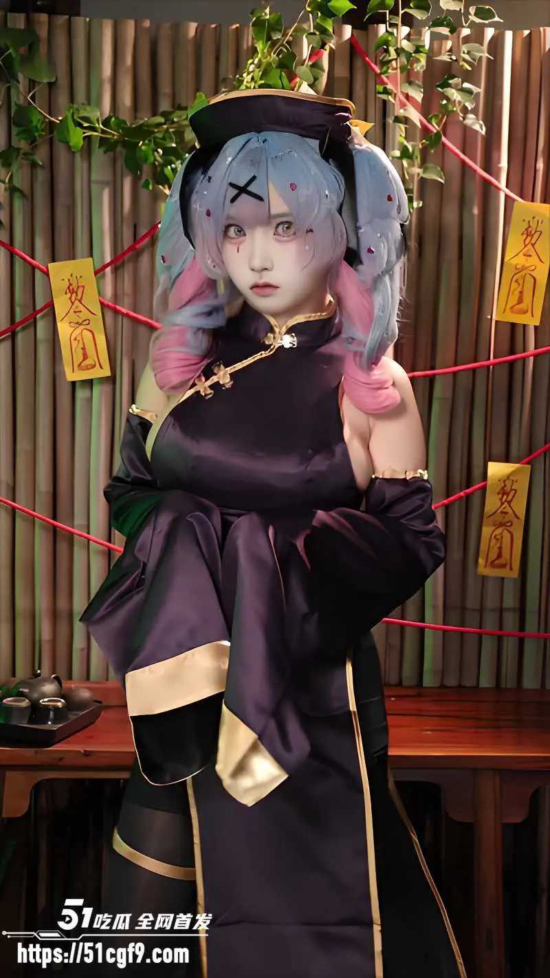巨乳甜妹 筱田甜 cos僵尸娘写真 身穿黑丝制服白虎蜜穴诱惑 搔首弄姿魅惑撩人！ 图2