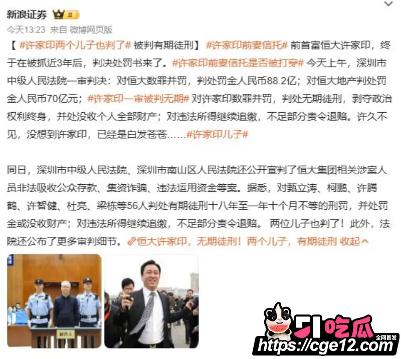 万亿地产大亨 许家印 深圳被判无期 昔日风光无限 如今神话正式落幕! 图10