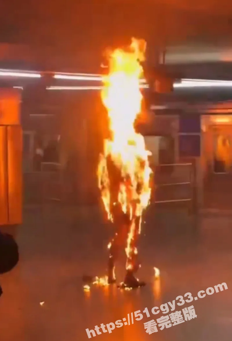 巴西圣保罗地铁站 再现惊魂自焚事件 被众人合力扑灭后 模样如同僵尸般瘆人!