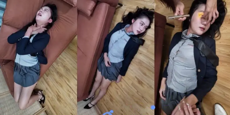 冰恋新片校园毒杀案,极品校花被毒杀后摆弄美体翻眼