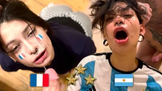阿根廷夺冠夜！球迷狂操法国骚货Meg Vicious 巨乳内射