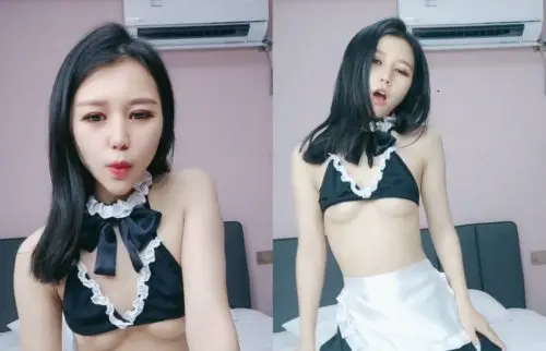 顶级颜值极品小妞女仆装啪啪,特写舔弄大屌口活很棒,撩起内衣露奶子,主动上位骑坐,大屌爆插粉穴