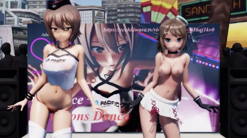 MMD巨乳尤物淫荡热舞,骚逼狂浪扭动勾引痴汉