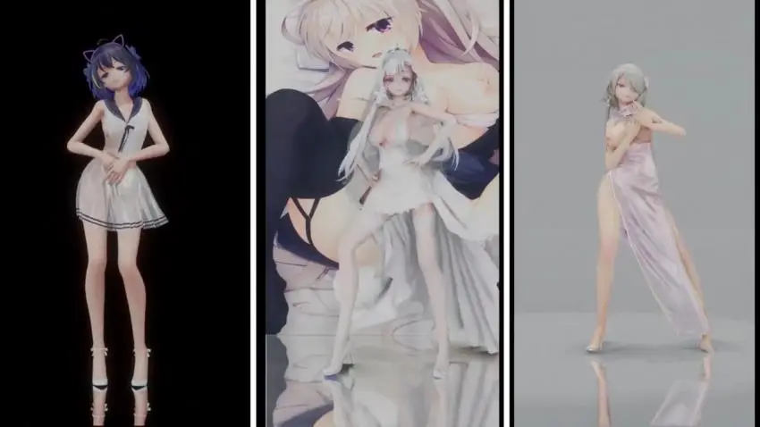 MMD三巨乳辣妹轮番被狂插猛干,骚穴内射潮吹喷白浆