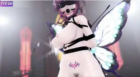 MMD紫发异种魅魔黑丝狂舞,骚穴大开淫水横流求肏!