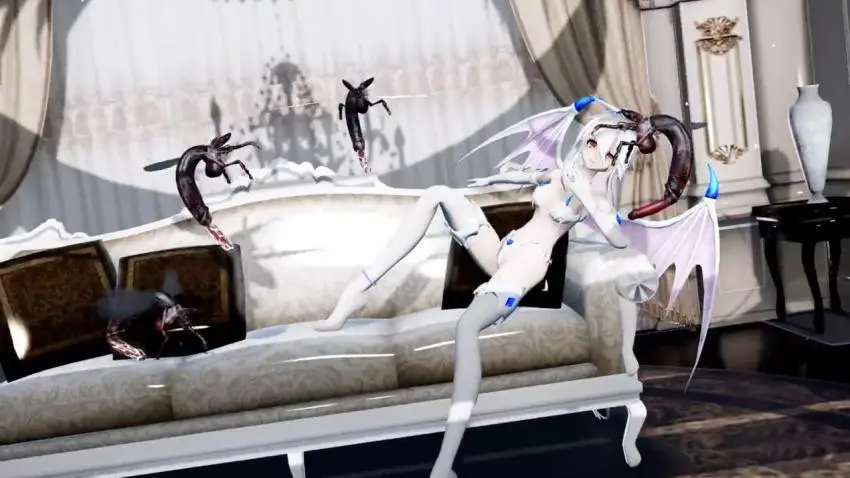 MMD巨乳Haku被狂野昆虫轮奸爆操内射
