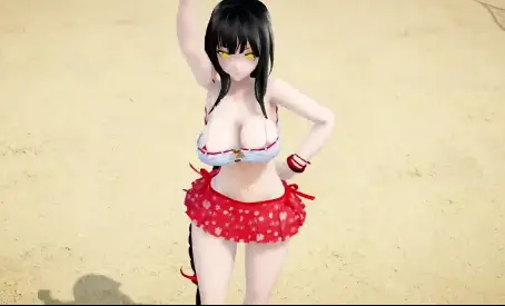MMD巨乳娘沙滩湿身狂扭，浪骚热舞诱人狂操，高潮喷水淫叫不止！