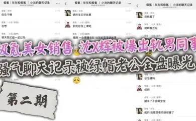极氪美女销售 沈X辉被爆出轨男同事，骚气聊天记录被绿帽老公全盘曝光！