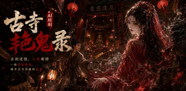 古寺艳鬼录 AI短剧 男人古寺中休息被女鬼们缠上 各种榨精技巧深喉吞吐 上位骑乘 吸取大量阳气 封面