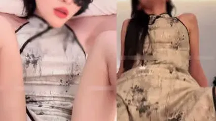 极品旗袍美女人妻戴着眼罩都能看出有多淫荡，主动骑乘鸡巴扭动身躯陶醉的样子看着就想射 ！ 封面
