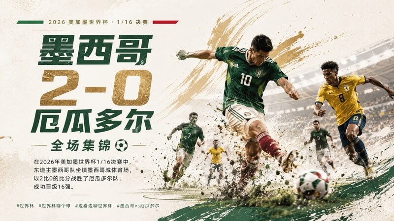 墨西哥东道主在世界杯 激情对战厄瓜多尔 2比0征服
