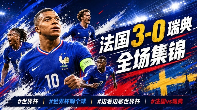 法国3-0瑞典激情碰撞 球迷高潮迭起