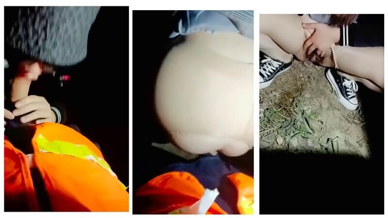 帆布鞋妹子户外勾引环卫大叔野战淫荡记
