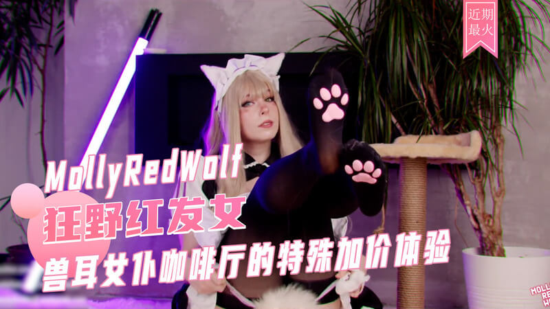 兽耳女仆咖啡厅的魅惑，MollyRedWolf的口交与黑丝诱惑。