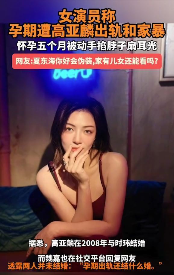 娱乐圈爆料家有儿女高亚麟出轨孕期家暴？！婚内风波惹争议！网友人设崩塌！