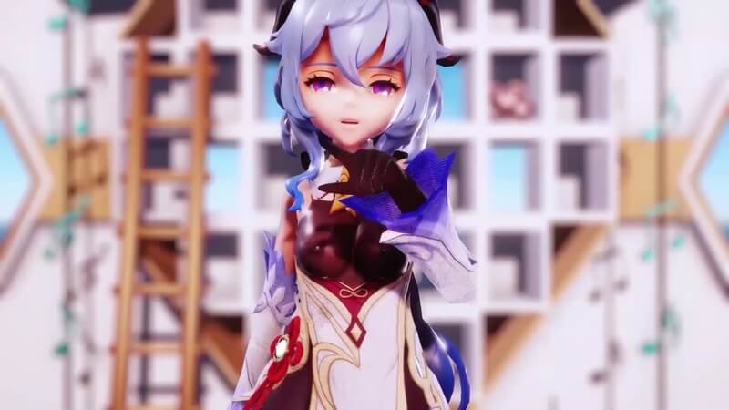 舞蹈MMD-原神～甘雨3D裸体秀，光滑身姿扭动舞动，青春无限。