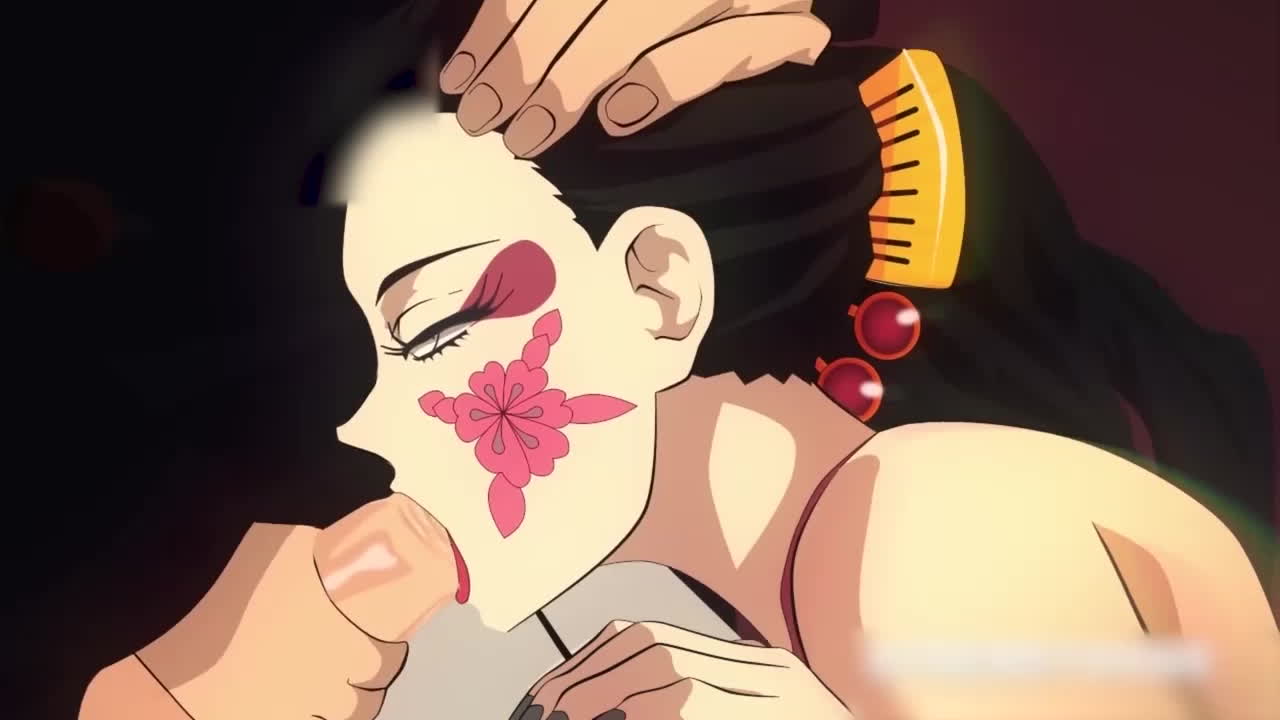 鬼灭之刃3D动漫同人 少女堕姬女僕训练篇：被玩弄的少女们，主仆调教训练夜。