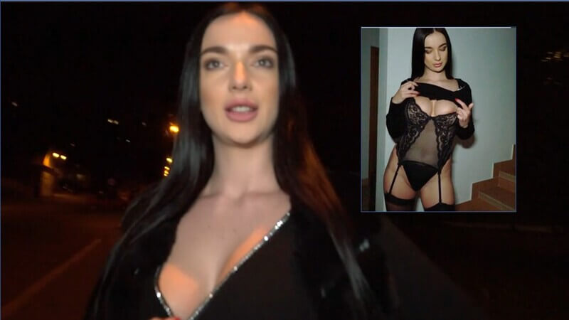 街头搭讪的巨乳美女，楼道内激情邂逅，性感蕾丝装下的深邃事业线，激情过后仍露出欲火。