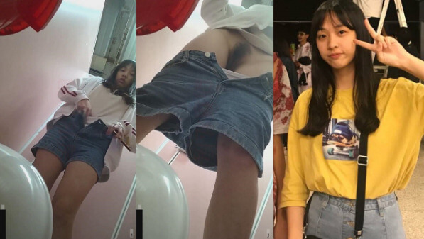 厕拍牛仔热高中学妹 尿尿不带纸用手擦B