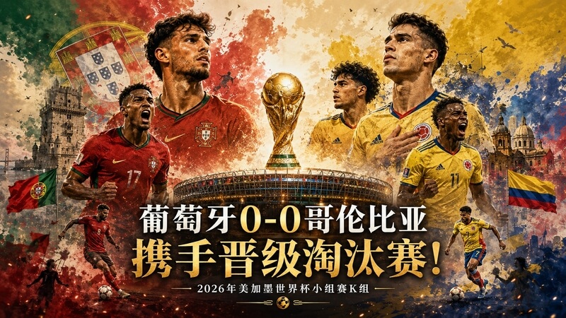 葡萄牙0-0哥伦比亚 战平出线，第2名淘汰赛高潮迎战