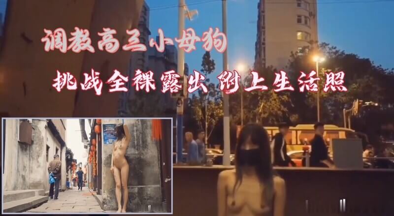 调教少女小母狗，挑战各种场所全裸露出 兴奋到大腿上流满淫水