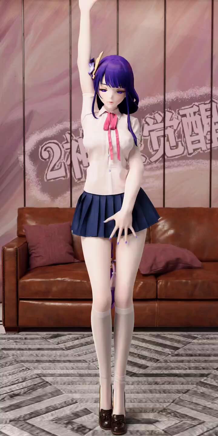 mmdr18原神同人系列★雷神巴尔-神经觉醒-(jk)（制服诱惑）