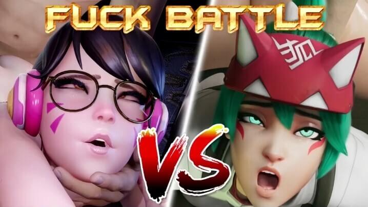 守望先锋日韩雌竞对决！雾子VS D.va口交大战 ！