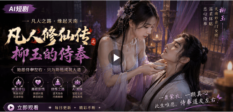 AI短剧 凡人修仙传柳玉侍奉双修