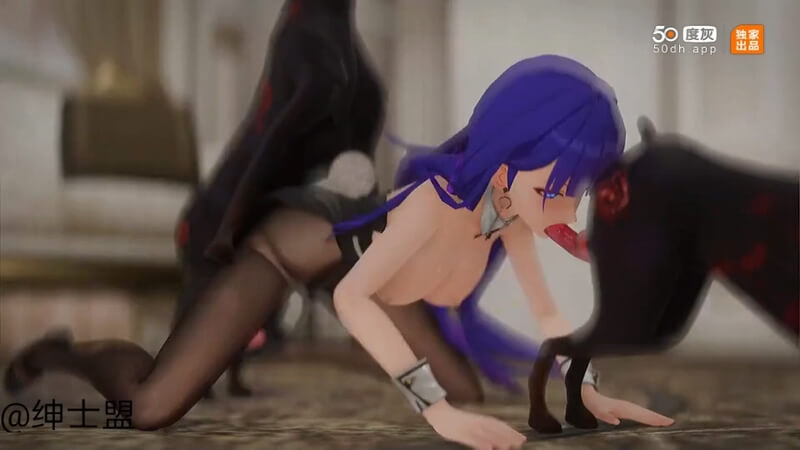 小母狗芽衣的3D兽交冒险：无拘无束的激情之夜！