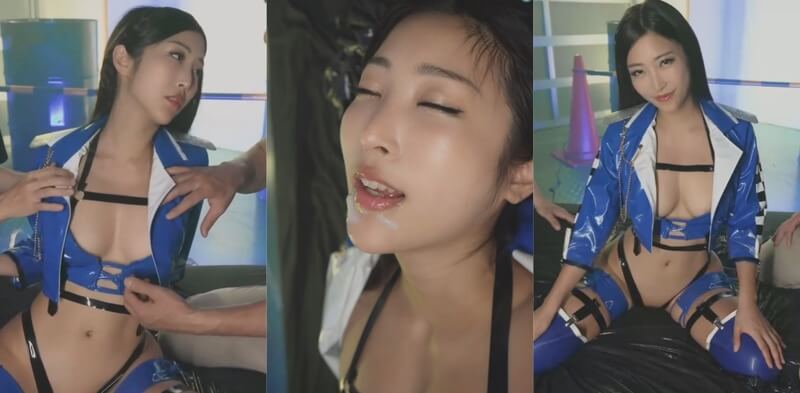 化身cos女英雄，迎战双男轮流暴力打桩，水川谨以性感服饰呈现，展现柔软身段，大胆诠释女英雄的百般姿态