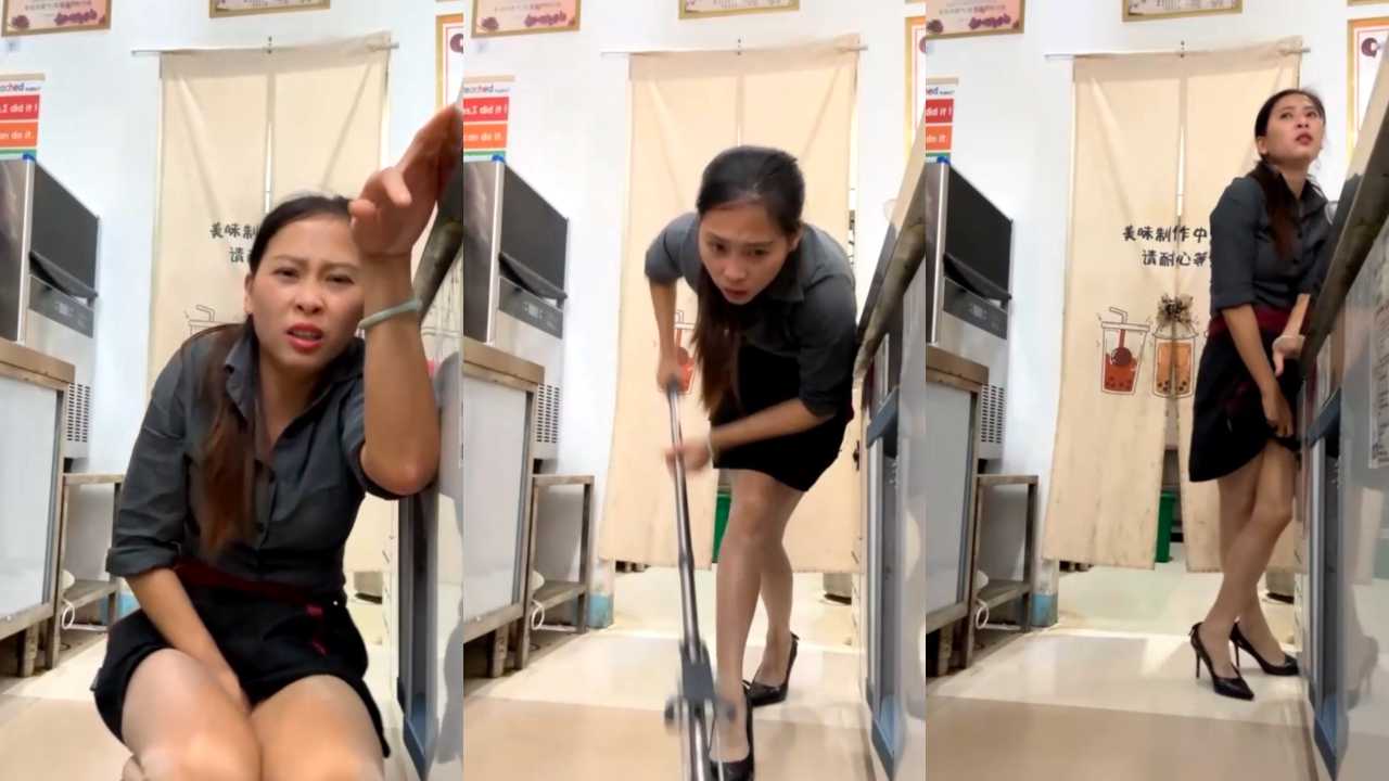 奶茶店熟女老板娘 穿着开档丝袜用跳蛋自慰喷水
