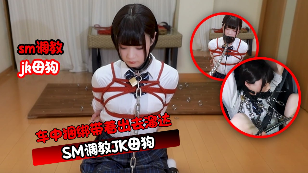 SM调教JK母狗 车中捆绑带着出去溜达
