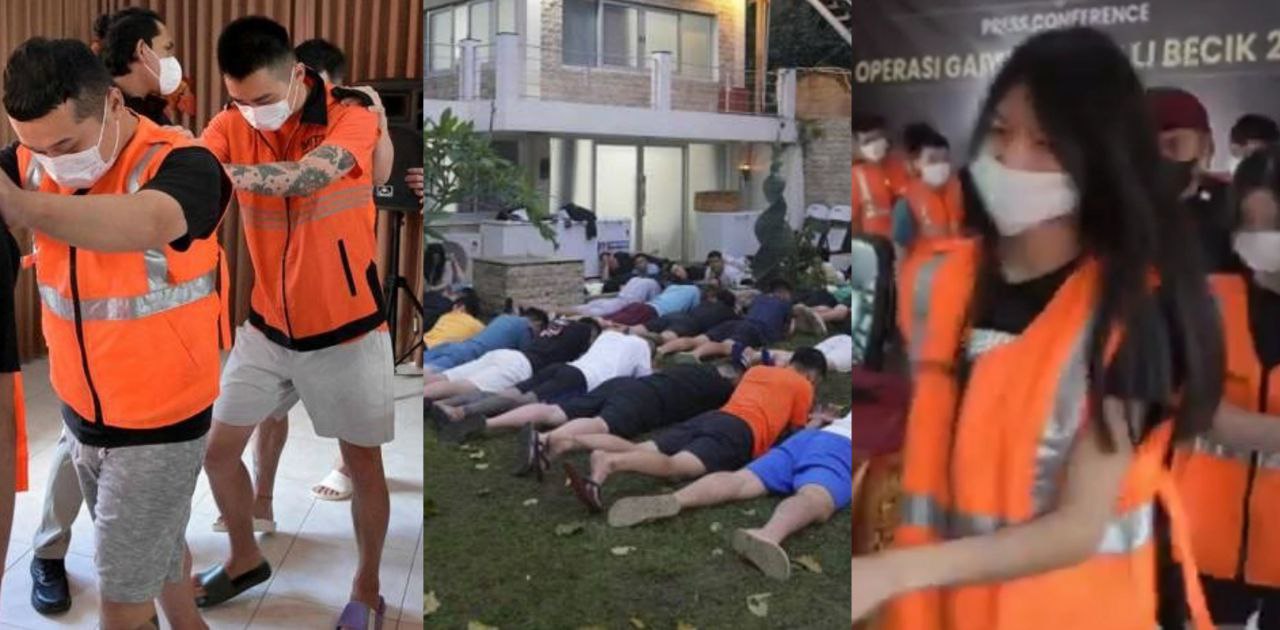 台湾人真是诈骗始祖 印尼在巴厘岛别墅逮捕103名诈骗分子 专门针对马来西亚进行诈骗