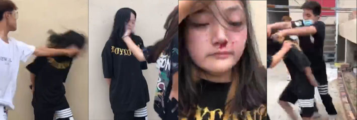 昆明某中学校园霸凌，啪啪拍脸，男女拍下犯罪证据！