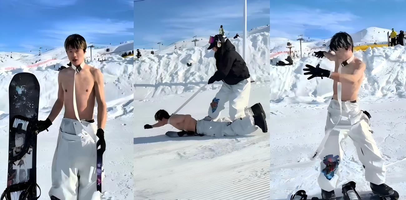 新疆阿勒泰将军山惊现拴脖遛狗式滑雪 雪场紧急回应 危险动作切勿模仿