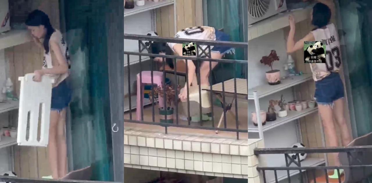 大连万达华府反差母狗在家不穿内衣露点风波 全裸挑逗小心对面老王偷拍
